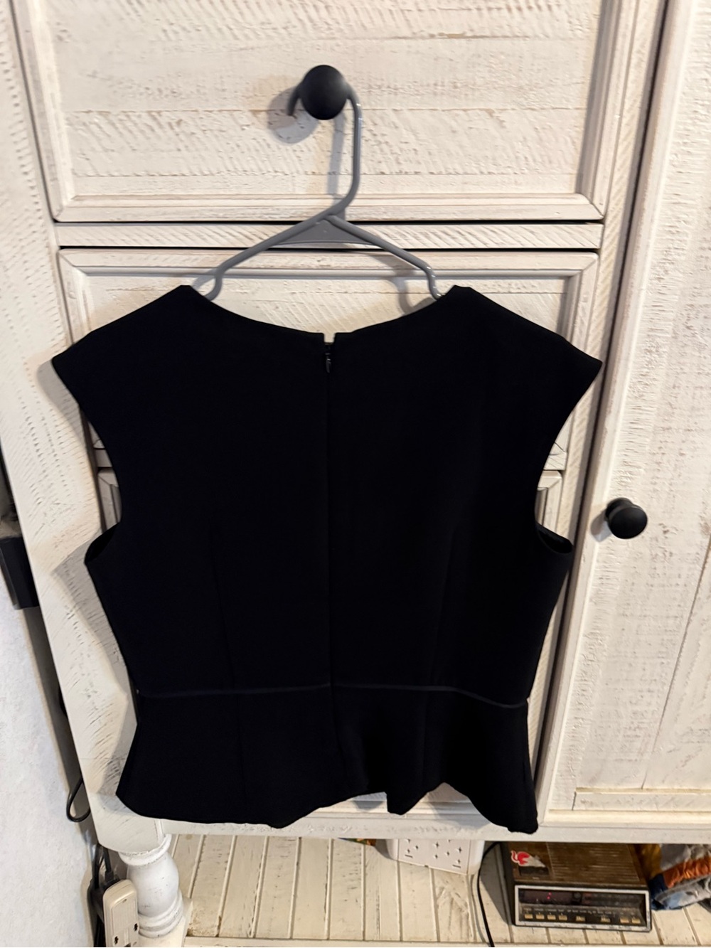 Ann Taylor Black Sleeveless Peplum Top